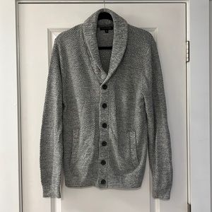 Grey knit cardigan sweater
